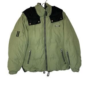 NILS Olive Green and Black Puffer Jacket